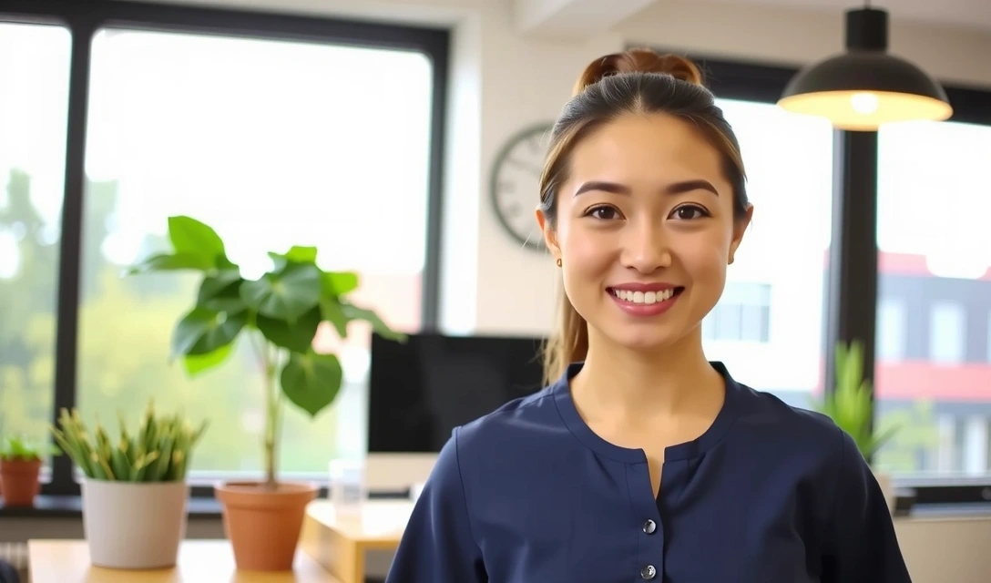 Profesjonalny dietetyk w nowoczesnym biurze