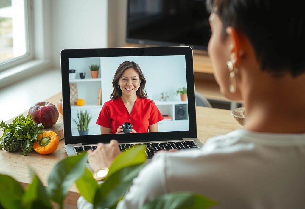 Zdjęcie przedstawiające wideokonsultację z dietetykiem